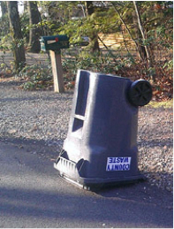 Bear-scattered garbage along a roadside