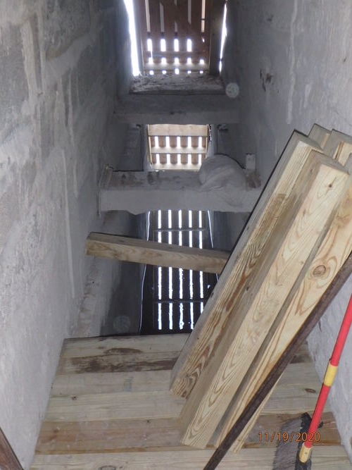Interior walkway under construction