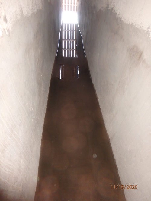 Smoothed channel with 16 inches of flow